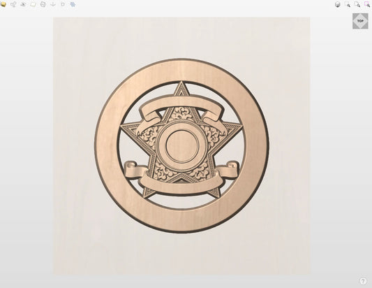 CNC File I Sheriff's Generic Badge Version 1 3D Model I  RathTech Design