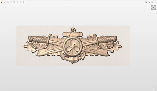 CNC File I US Military l US Navy Engineering Duty Officer Badge 3D Model I  RathTech Design My Store