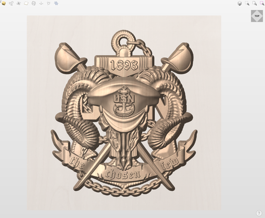 CNC File I  US Navy Custom Chief Rank Design 3D Model I  RathTech Design