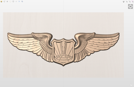 CNC File I US Air Force Basic Unmanned Remotely Piloted Aircraft Wings Insignia 3D Model I  RathTech Design