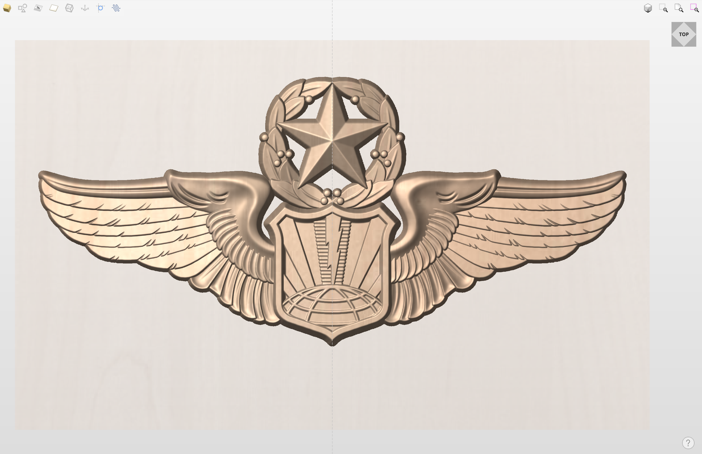 CNC File I US Air Force Master Unmanned Remotely Piloted Aircraft Wings Insignia 3D Model I  RathTech Design