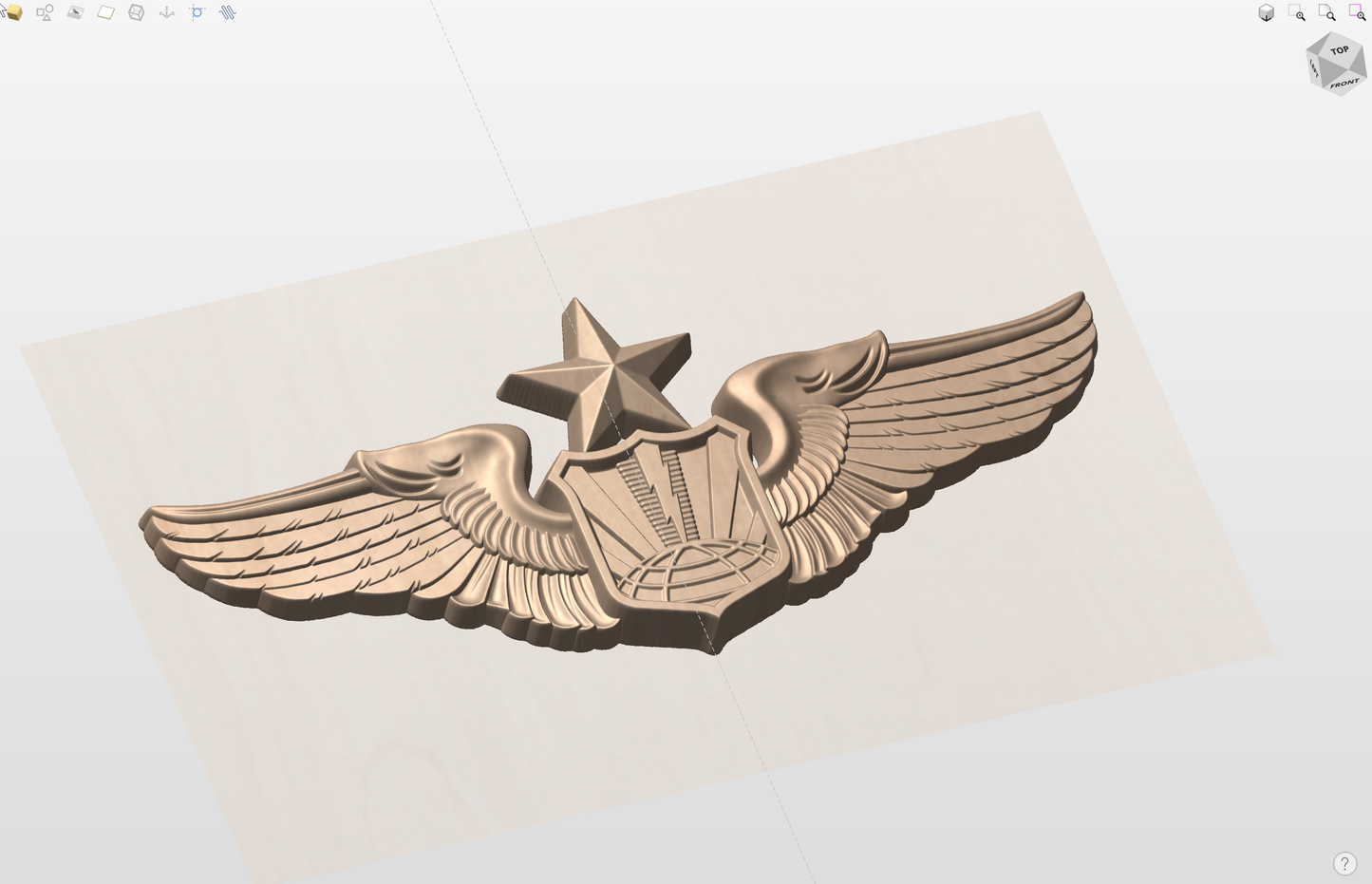 CNC File I US Air Force Senior Unmanned Remotely Piloted Aircraft Wings Insignia 3D Model I  RathTech Design
