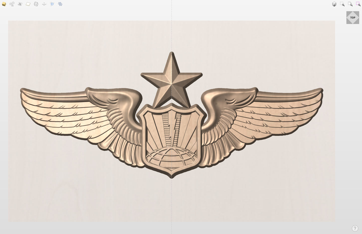 CNC File I US Air Force Senior Unmanned Remotely Piloted Aircraft Wings Insignia 3D Model I  RathTech Design