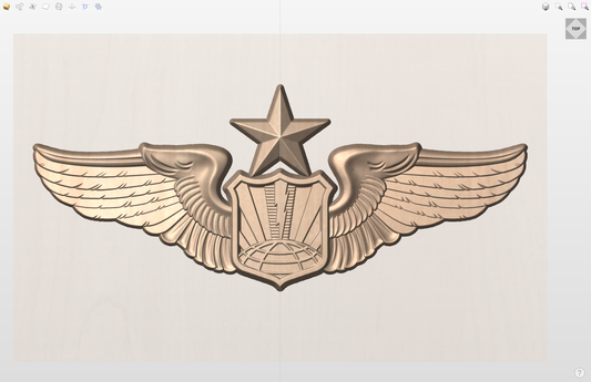 CNC File I US Air Force Senior Unmanned Remotely Piloted Aircraft Wings Insignia 3D Model I  RathTech Design